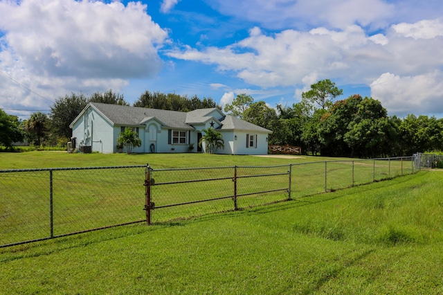 exterior space with a front yard