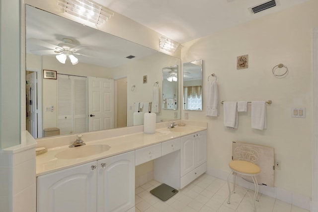 bathroom featuring vanity and tile patterned floors