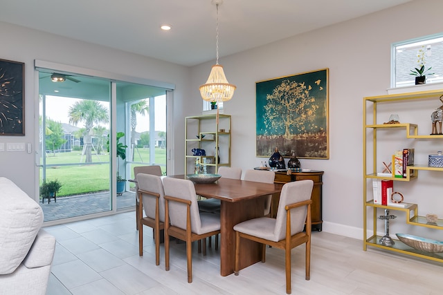 dining room featuring an inviting chandelier