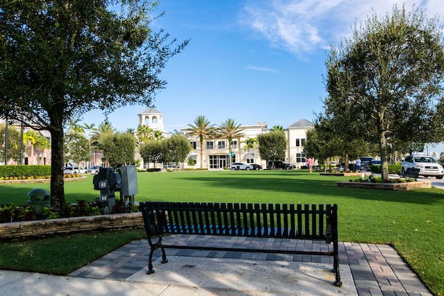 view of community with a lawn