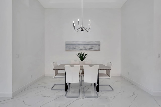 dining area with a chandelier