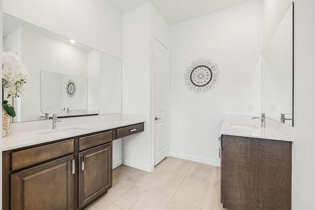 bathroom featuring vanity and tile patterned flooring