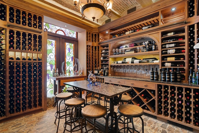 view of wine room