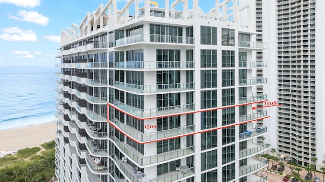 3100 N Ocean Dr Unit H-1508, Singer Island, FL 33404 - view of apartment building / complex with view of water and beach