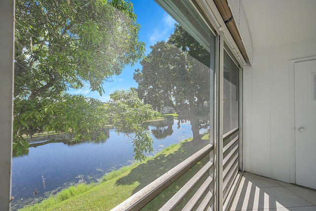 balcony with a water view