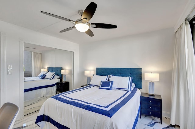 bedroom with ceiling fan