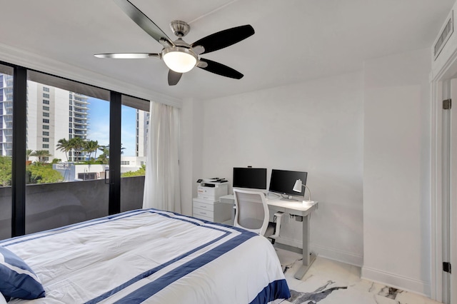 bedroom with ceiling fan