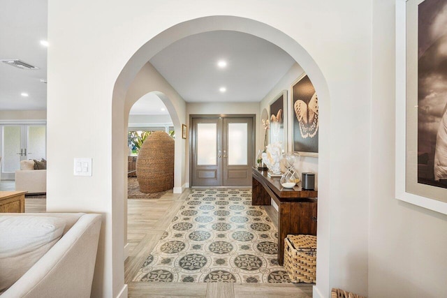 foyer entrance with french doors