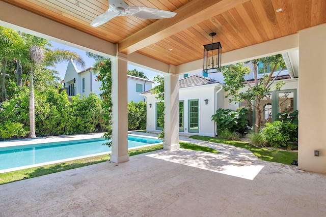 view of patio with ceiling fan