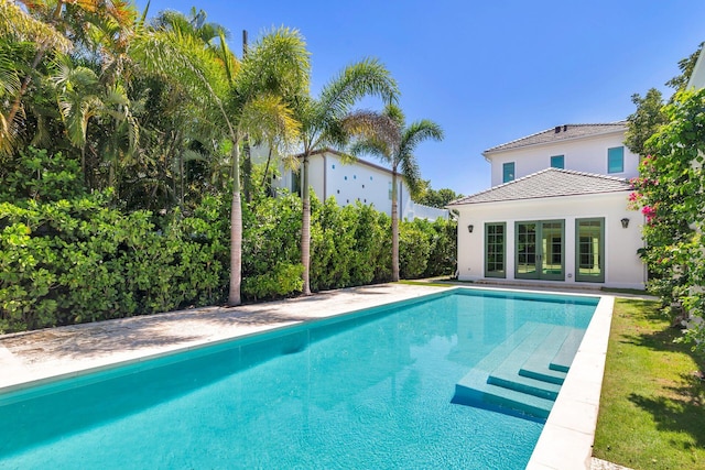 view of pool featuring an outdoor structure