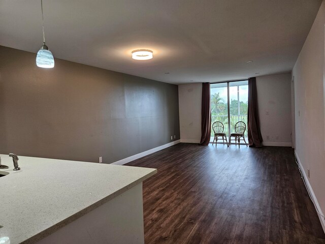 empty room featuring dark hardwood / wood-style floors