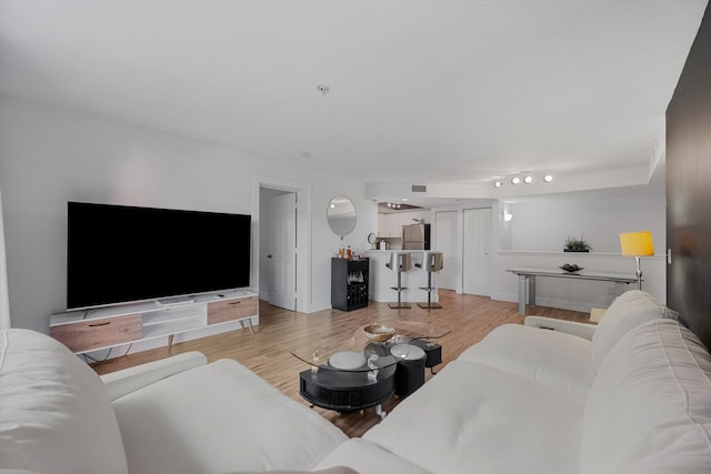 living room featuring light hardwood / wood-style flooring