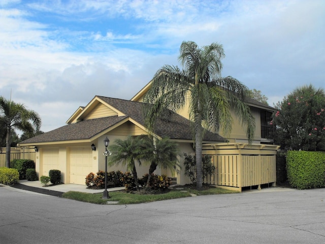 view of front of house with a garage