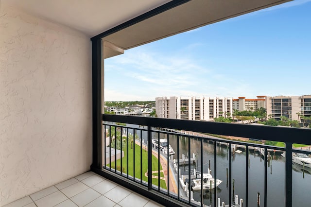 balcony with a water view