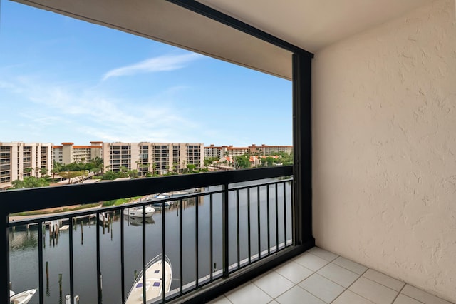 balcony with a water view