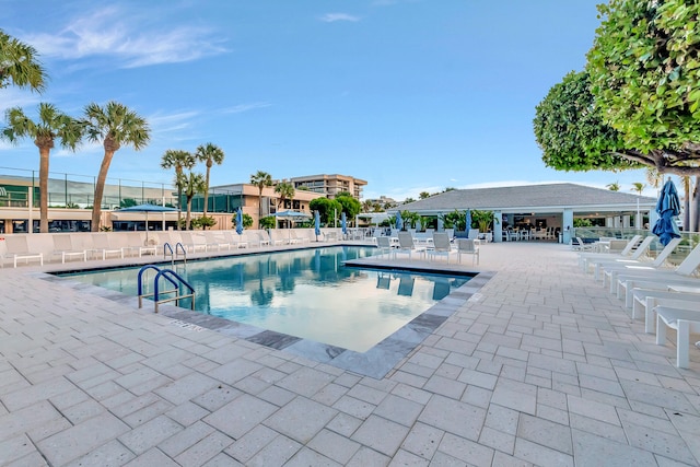 view of pool featuring a patio