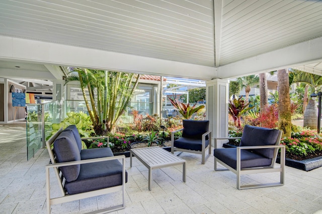 view of patio / terrace featuring an outdoor living space