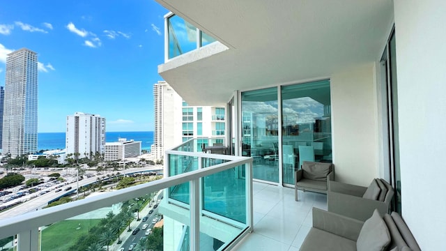 balcony with a water view