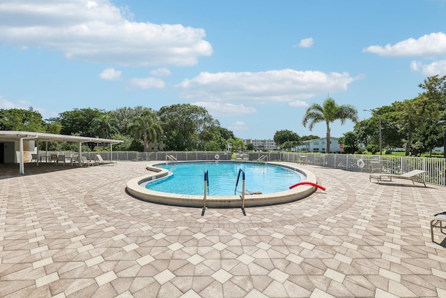 view of pool with a patio