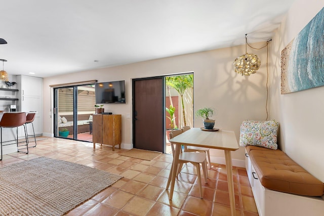 view of tiled dining area