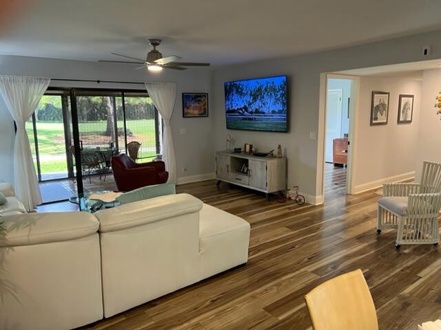 dining area featuring hardwood / wood-style flooring