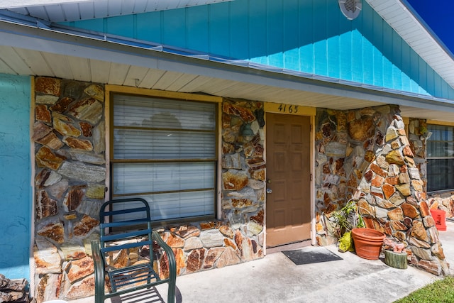 entrance to property with a garage