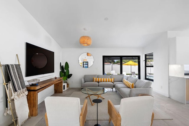 view of tiled living room