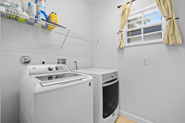 laundry area featuring washing machine and dryer