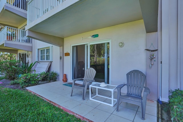 view of patio / terrace with a balcony