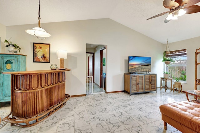 reception area featuring ceiling fan