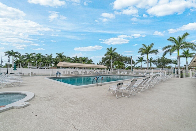 view of pool featuring a patio