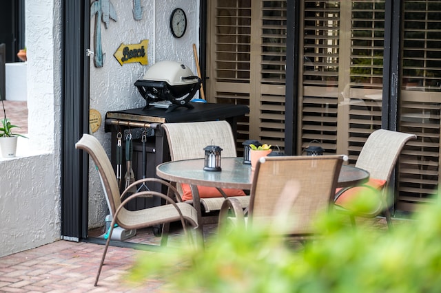 view of patio / terrace featuring a grill