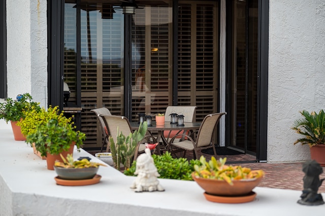 balcony featuring a patio area