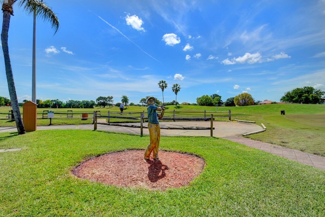 view of community featuring a yard