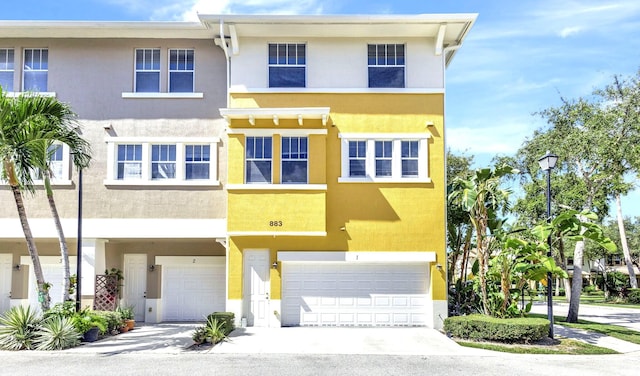 view of property featuring a garage