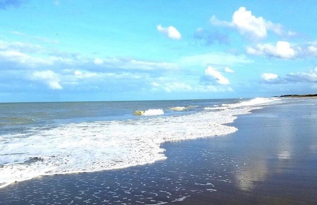 view of water feature with a view of the beach