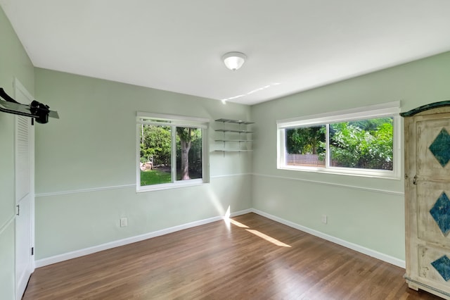 unfurnished bedroom featuring wood-type flooring