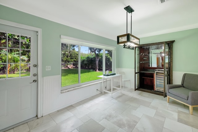 view of unfurnished dining area