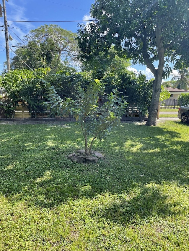view of yard with fence