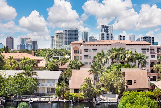 exterior space featuring a water view