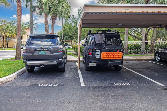 view of car parking with a carport