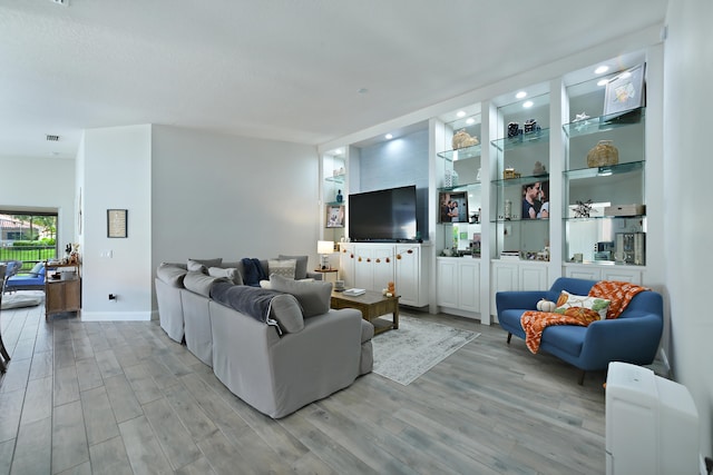 living room featuring light hardwood / wood-style flooring