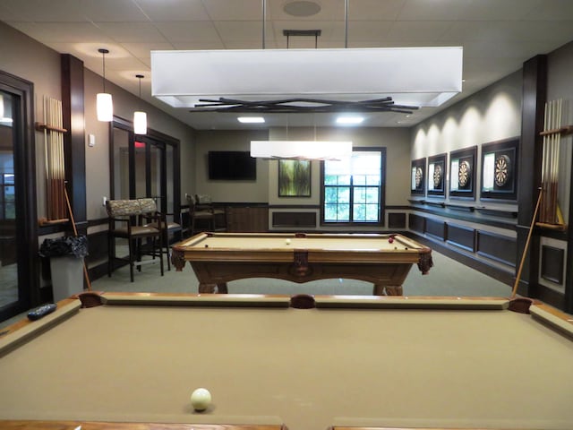 game room with billiards