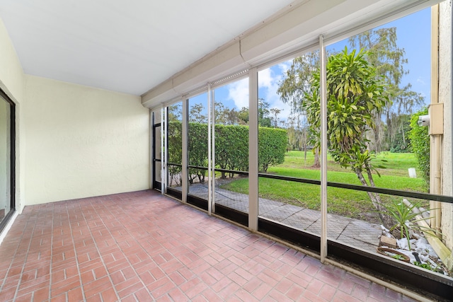 view of unfurnished sunroom