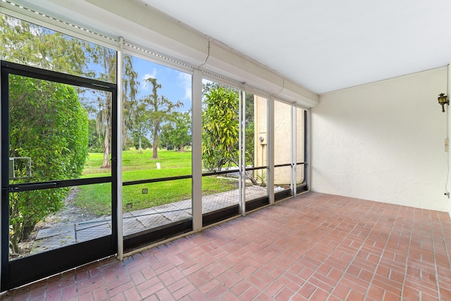 view of unfurnished sunroom