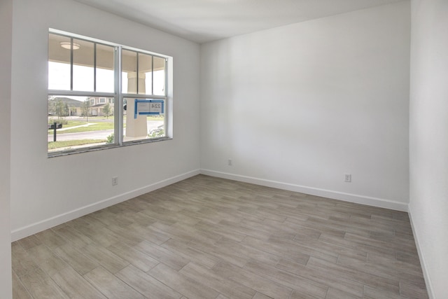 empty room featuring light wood-type flooring