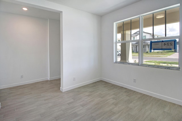 empty room featuring light hardwood / wood-style flooring