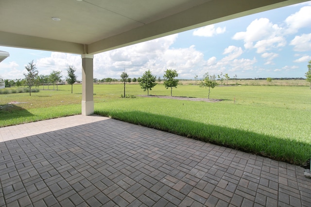 view of patio featuring a rural view