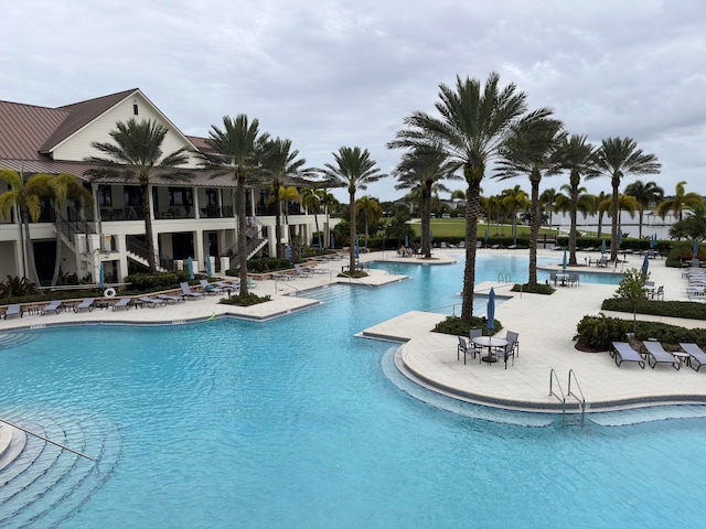 view of pool featuring a patio area