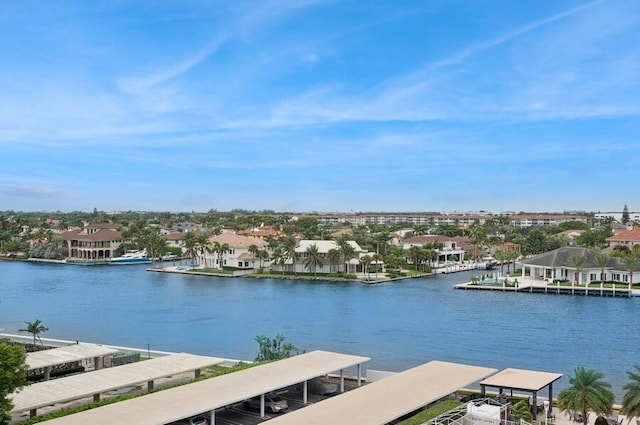 view of water feature featuring a boat dock